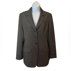 Anne Klein Blazer Womens 8 Suit Jacket Tweed Brown Long Career Work Office Korea